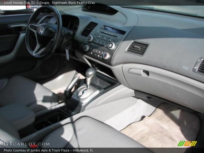 Nighthawk Black Pearl / Gray 2008 Honda Civic EX-L Coupe