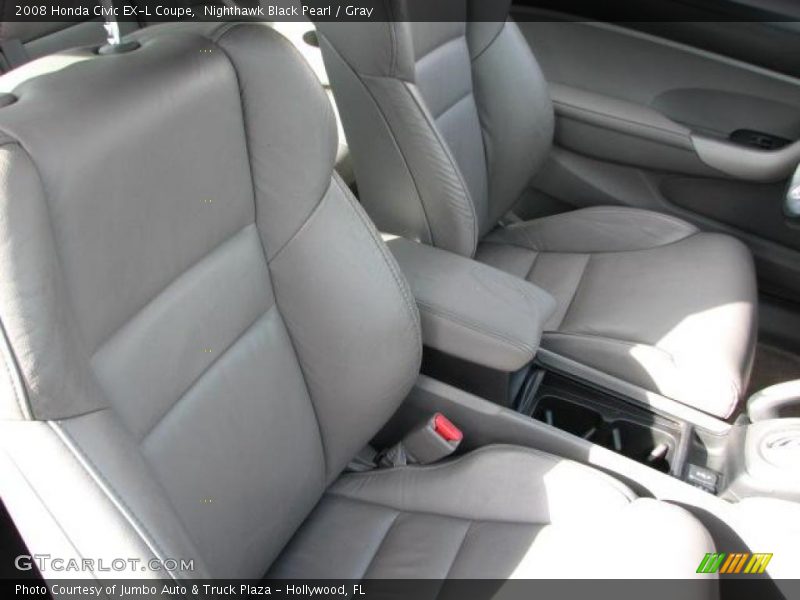 Nighthawk Black Pearl / Gray 2008 Honda Civic EX-L Coupe