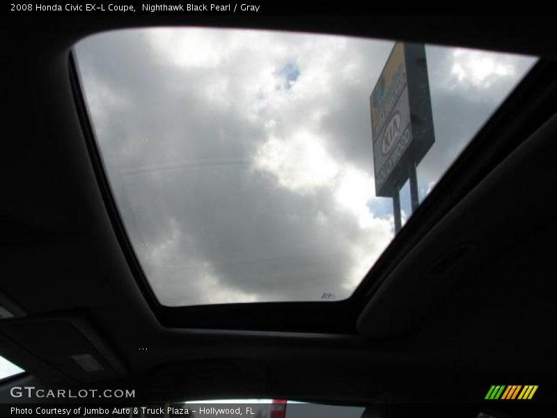 Nighthawk Black Pearl / Gray 2008 Honda Civic EX-L Coupe