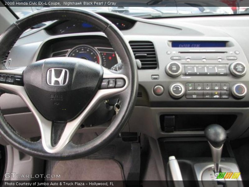 Nighthawk Black Pearl / Gray 2008 Honda Civic EX-L Coupe