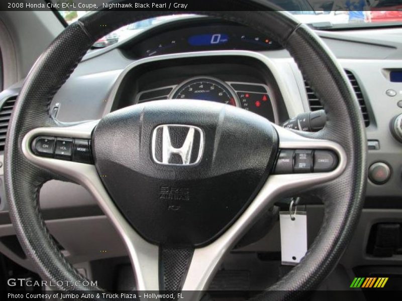 Nighthawk Black Pearl / Gray 2008 Honda Civic EX-L Coupe