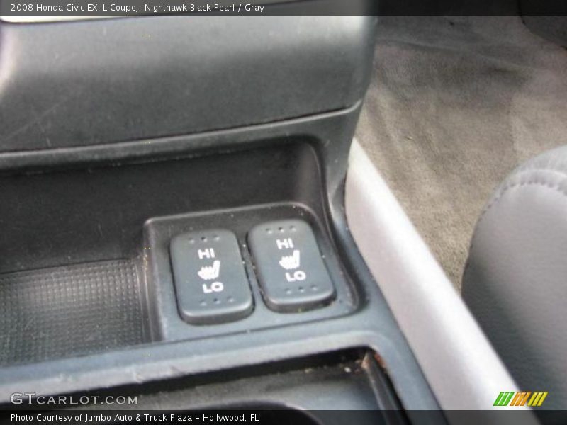 Nighthawk Black Pearl / Gray 2008 Honda Civic EX-L Coupe