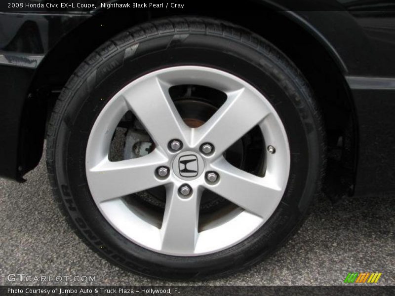Nighthawk Black Pearl / Gray 2008 Honda Civic EX-L Coupe