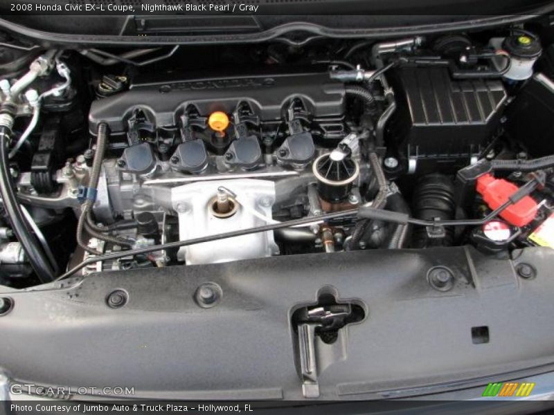 Nighthawk Black Pearl / Gray 2008 Honda Civic EX-L Coupe