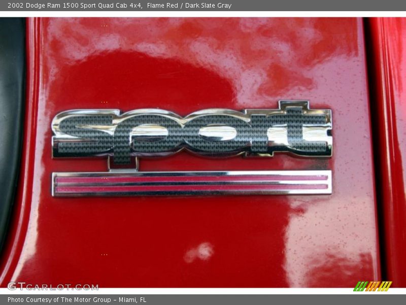 Flame Red / Dark Slate Gray 2002 Dodge Ram 1500 Sport Quad Cab 4x4