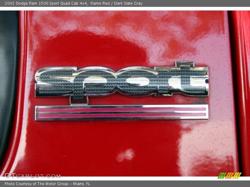Flame Red / Dark Slate Gray 2002 Dodge Ram 1500 Sport Quad Cab 4x4