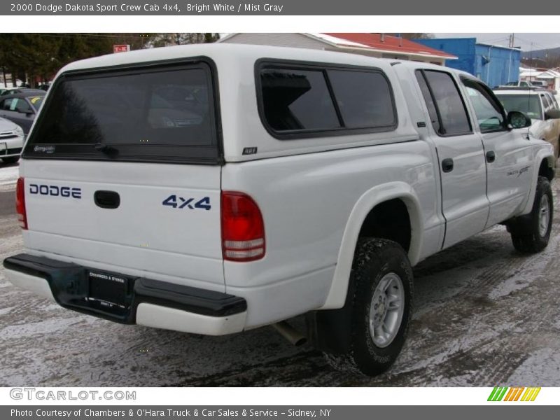 Bright White / Mist Gray 2000 Dodge Dakota Sport Crew Cab 4x4