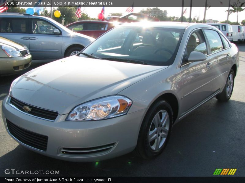 Gold Mist Metallic / Neutral Beige 2008 Chevrolet Impala LS