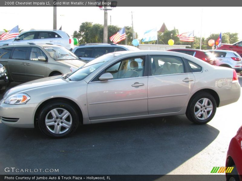 Gold Mist Metallic / Neutral Beige 2008 Chevrolet Impala LS