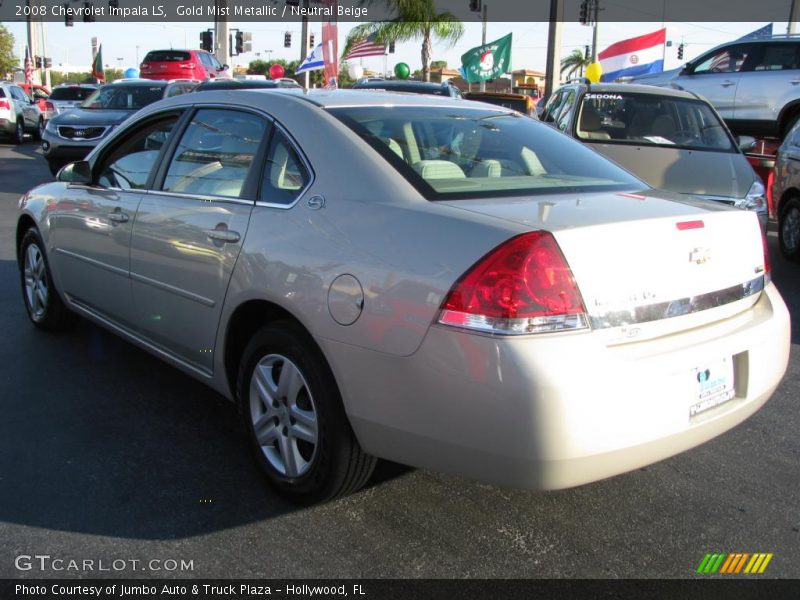 Gold Mist Metallic / Neutral Beige 2008 Chevrolet Impala LS