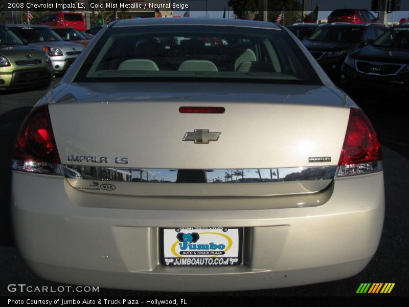 Gold Mist Metallic / Neutral Beige 2008 Chevrolet Impala LS