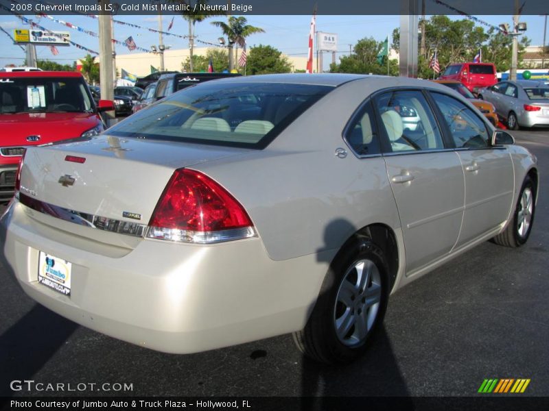 Gold Mist Metallic / Neutral Beige 2008 Chevrolet Impala LS