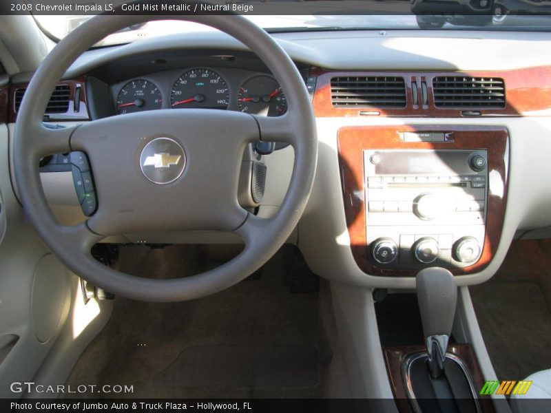 Gold Mist Metallic / Neutral Beige 2008 Chevrolet Impala LS