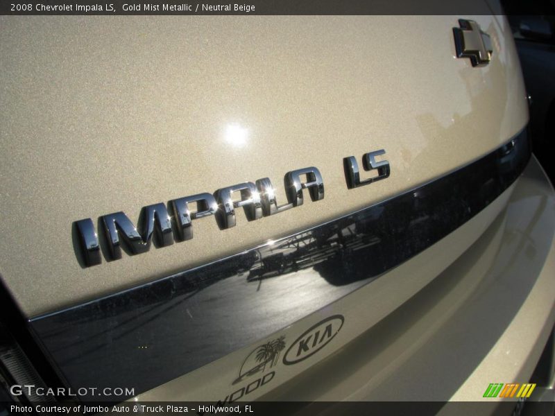Gold Mist Metallic / Neutral Beige 2008 Chevrolet Impala LS