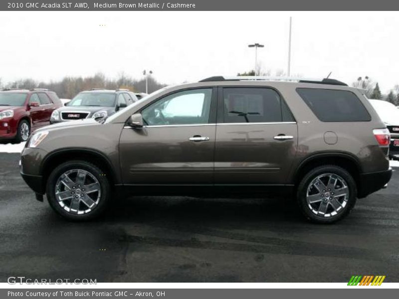 Medium Brown Metallic / Cashmere 2010 GMC Acadia SLT AWD