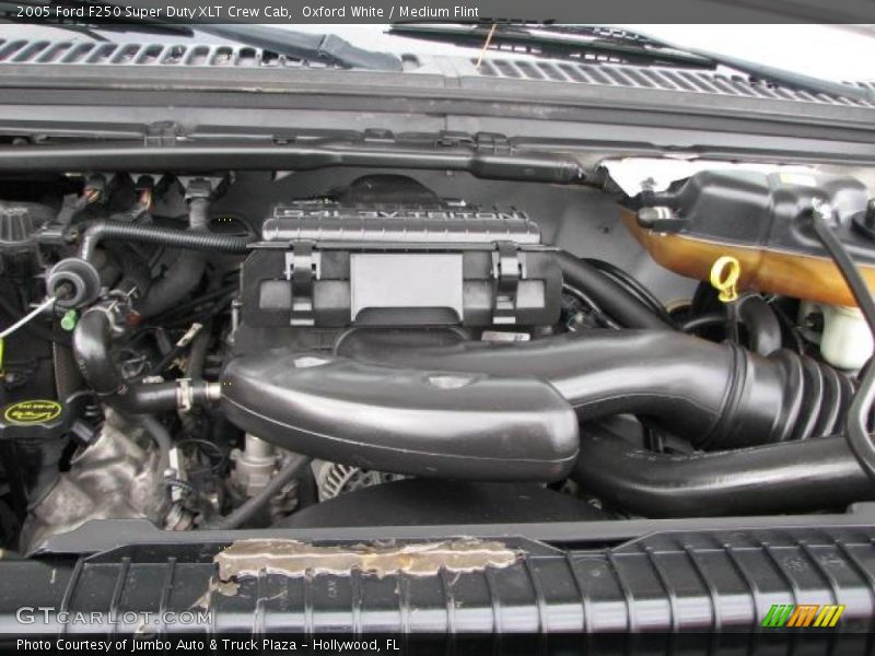 Oxford White / Medium Flint 2005 Ford F250 Super Duty XLT Crew Cab
