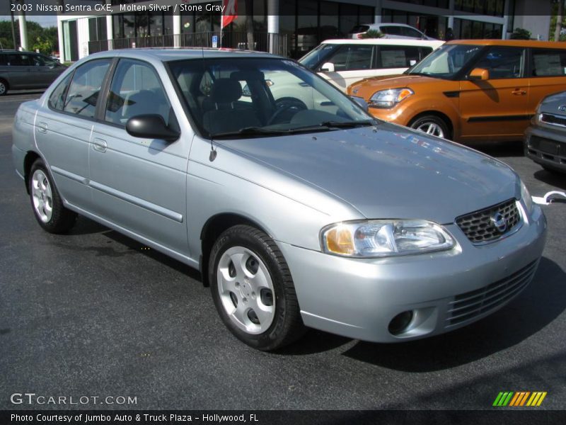 Molten Silver / Stone Gray 2003 Nissan Sentra GXE