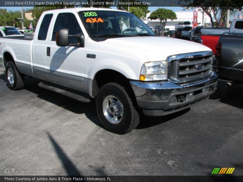 Oxford White / Medium Flint Grey 2003 Ford F250 Super Duty FX4 SuperCab 4x4