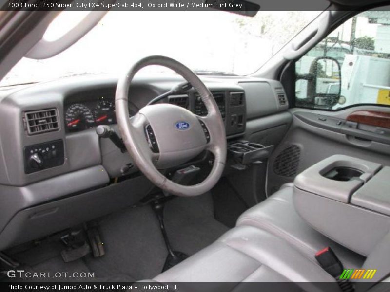 Oxford White / Medium Flint Grey 2003 Ford F250 Super Duty FX4 SuperCab 4x4