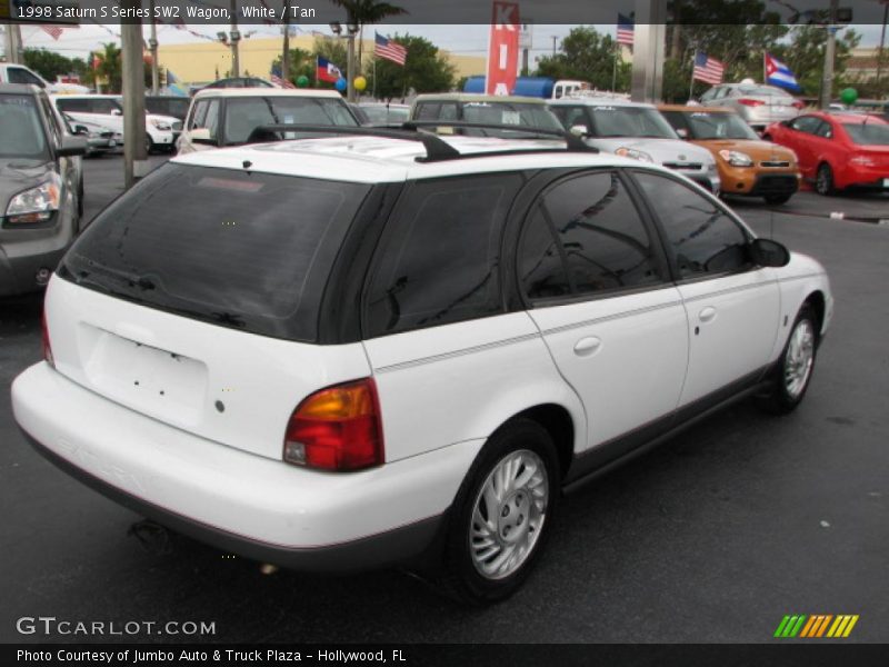 White / Tan 1998 Saturn S Series SW2 Wagon