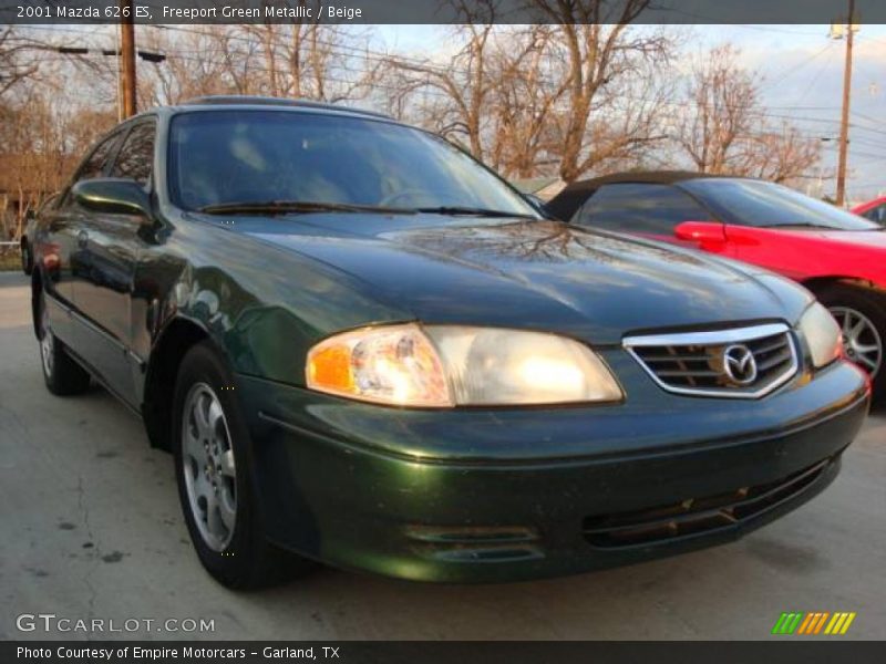 Freeport Green Metallic / Beige 2001 Mazda 626 ES
