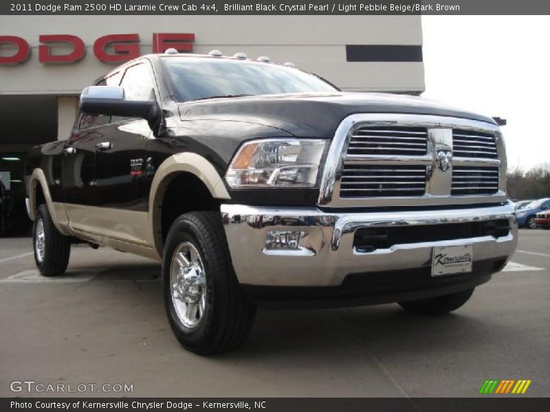 Brilliant Black Crystal Pearl / Light Pebble Beige/Bark Brown 2011 Dodge Ram 2500 HD Laramie Crew Cab 4x4