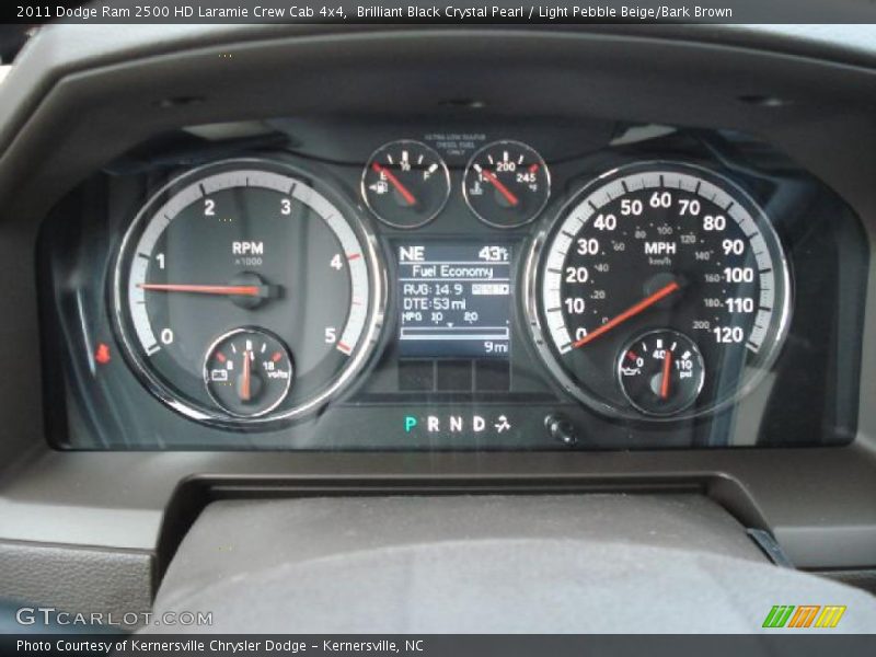 Brilliant Black Crystal Pearl / Light Pebble Beige/Bark Brown 2011 Dodge Ram 2500 HD Laramie Crew Cab 4x4