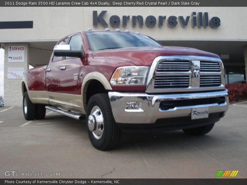 Deep Cherry Red Crystal Pearl / Dark Slate Gray 2011 Dodge Ram 3500 HD Laramie Crew Cab 4x4 Dually