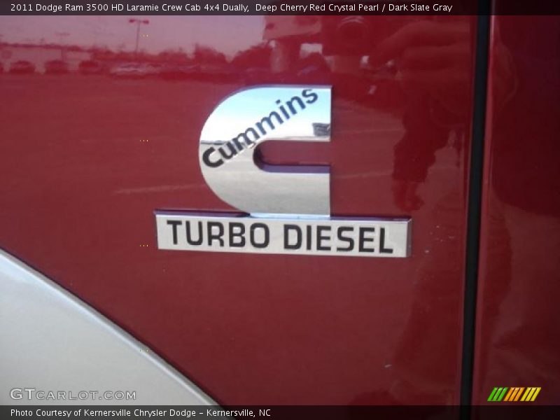 Deep Cherry Red Crystal Pearl / Dark Slate Gray 2011 Dodge Ram 3500 HD Laramie Crew Cab 4x4 Dually