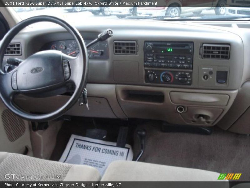 Oxford White / Medium Parchment 2001 Ford F250 Super Duty XLT SuperCab 4x4