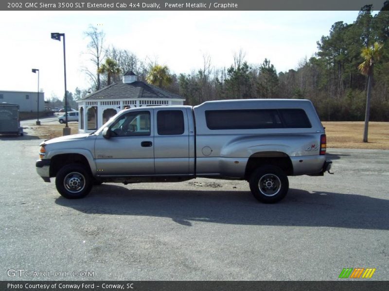 Pewter Metallic / Graphite 2002 GMC Sierra 3500 SLT Extended Cab 4x4 Dually