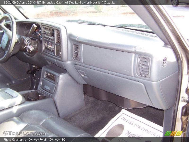 Pewter Metallic / Graphite 2002 GMC Sierra 3500 SLT Extended Cab 4x4 Dually