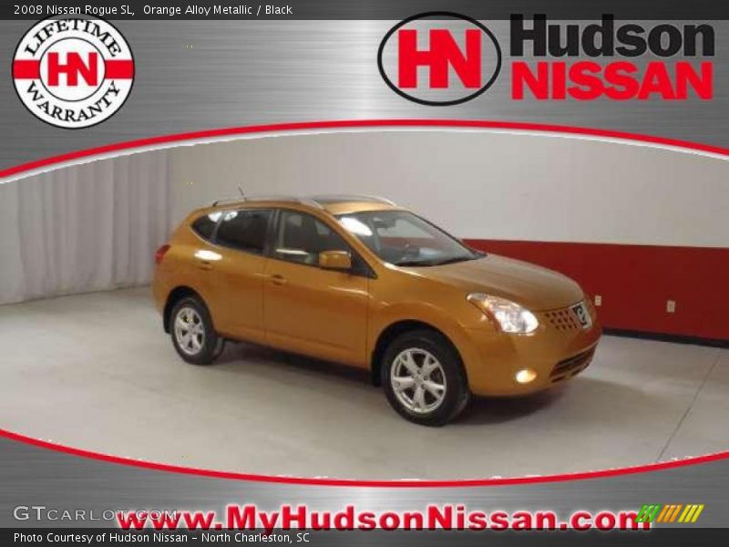 Orange Alloy Metallic / Black 2008 Nissan Rogue SL
