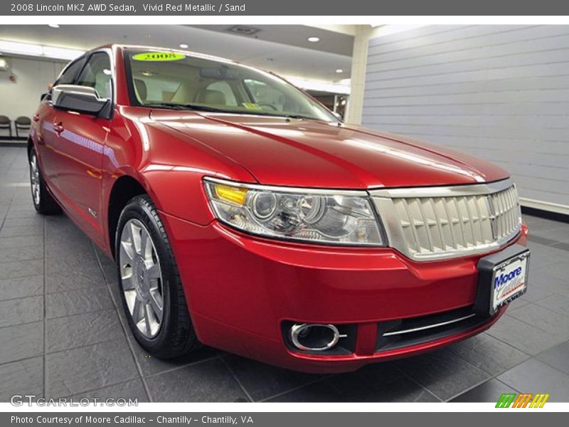 Vivid Red Metallic / Sand 2008 Lincoln MKZ AWD Sedan