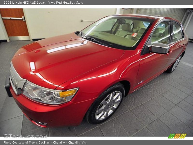Vivid Red Metallic / Sand 2008 Lincoln MKZ AWD Sedan