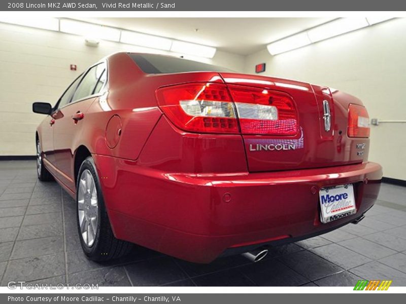 Vivid Red Metallic / Sand 2008 Lincoln MKZ AWD Sedan