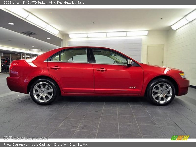 Vivid Red Metallic / Sand 2008 Lincoln MKZ AWD Sedan