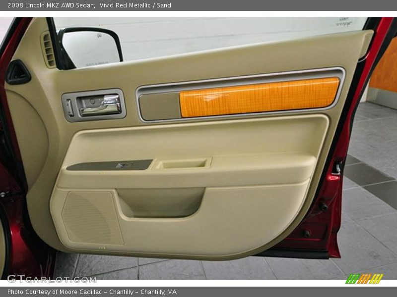 Vivid Red Metallic / Sand 2008 Lincoln MKZ AWD Sedan