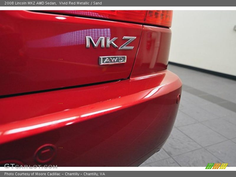 Vivid Red Metallic / Sand 2008 Lincoln MKZ AWD Sedan