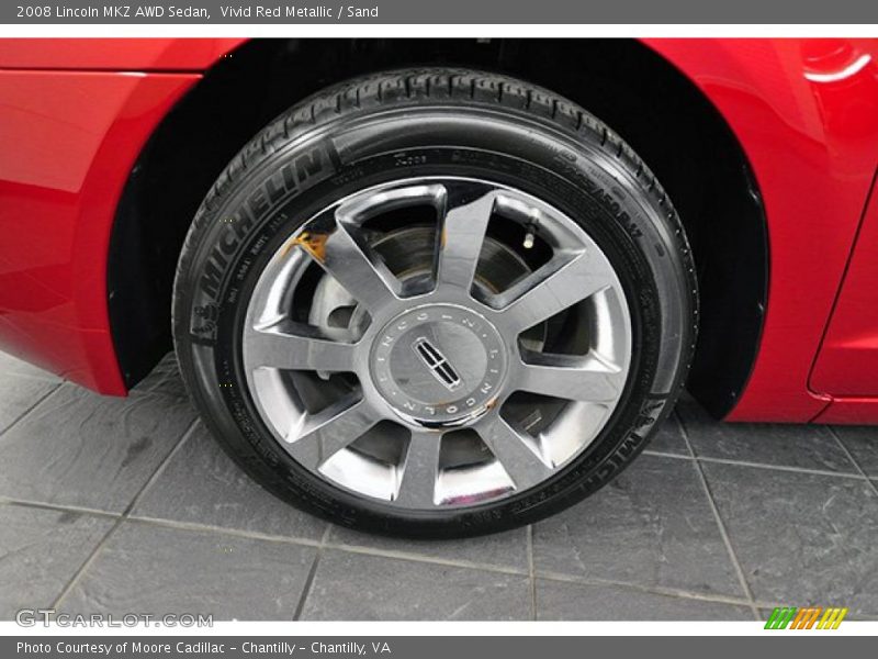 Vivid Red Metallic / Sand 2008 Lincoln MKZ AWD Sedan