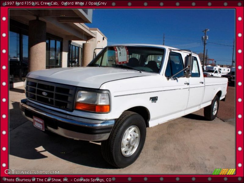 Oxford White / Opal Grey 1997 Ford F350 XL Crew Cab