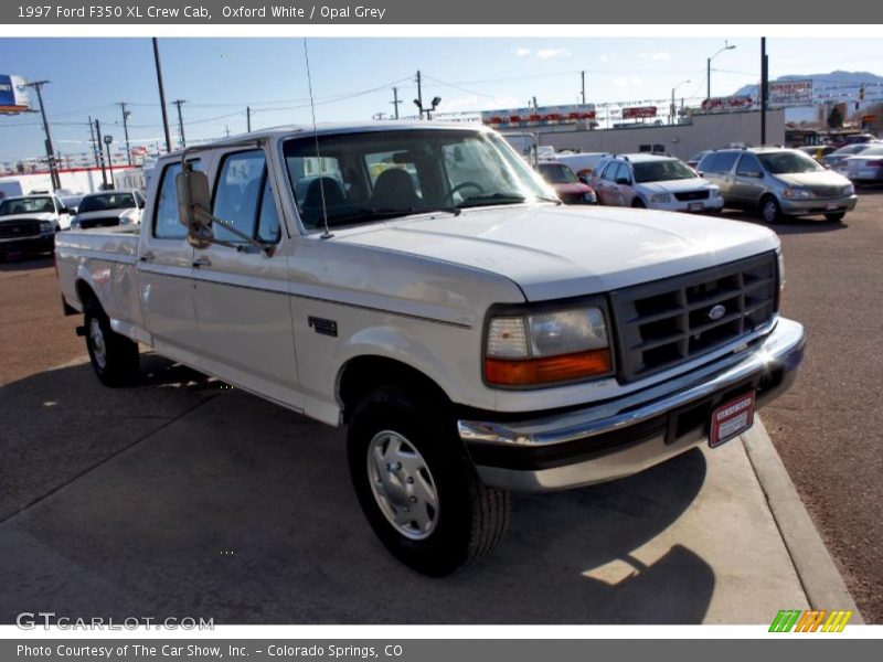 Oxford White / Opal Grey 1997 Ford F350 XL Crew Cab