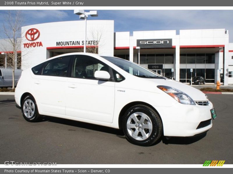 Super White / Gray 2008 Toyota Prius Hybrid
