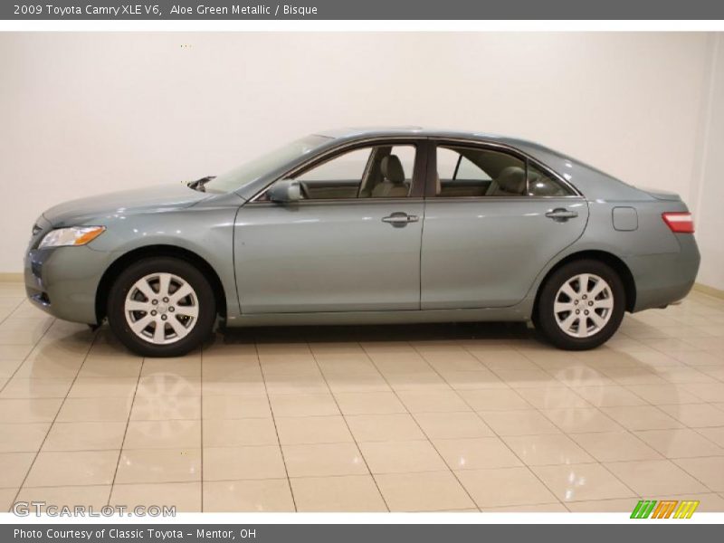 Aloe Green Metallic / Bisque 2009 Toyota Camry XLE V6