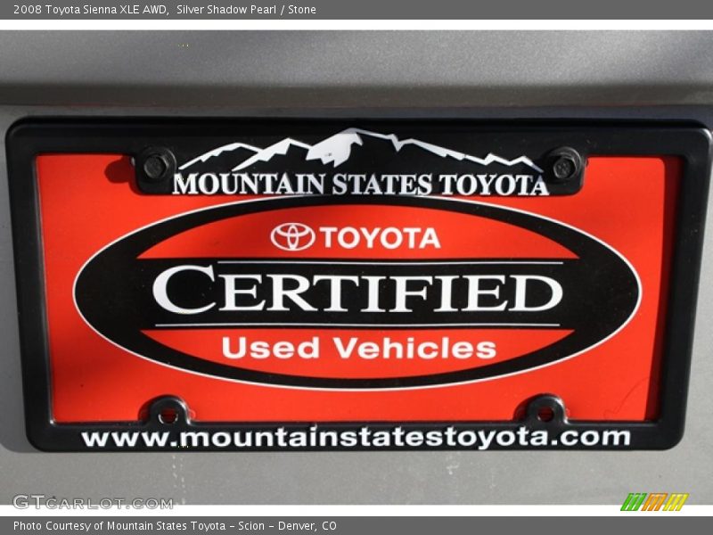 Silver Shadow Pearl / Stone 2008 Toyota Sienna XLE AWD