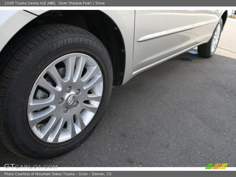 Silver Shadow Pearl / Stone 2008 Toyota Sienna XLE AWD