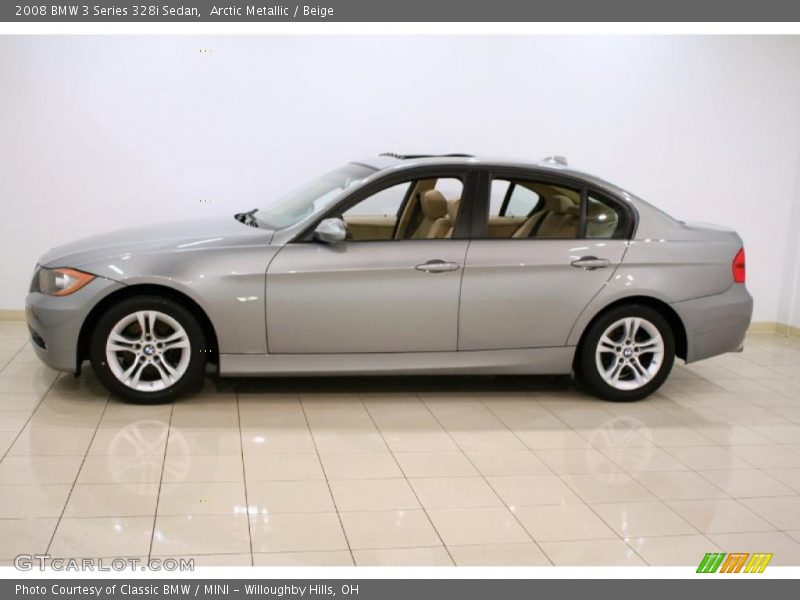 Arctic Metallic / Beige 2008 BMW 3 Series 328i Sedan