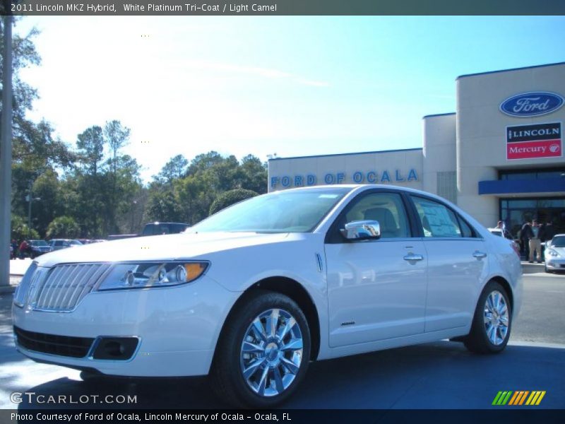 White Platinum Tri-Coat / Light Camel 2011 Lincoln MKZ Hybrid