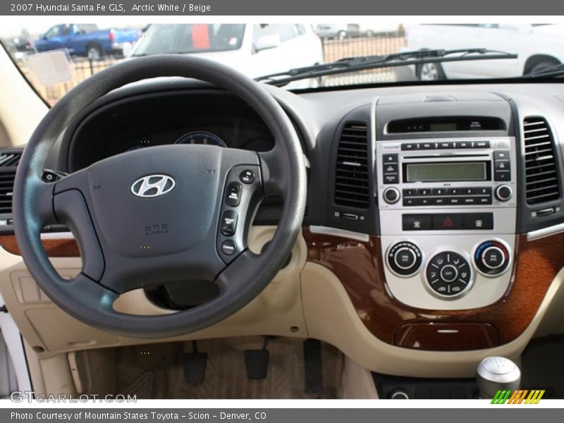 Arctic White / Beige 2007 Hyundai Santa Fe GLS