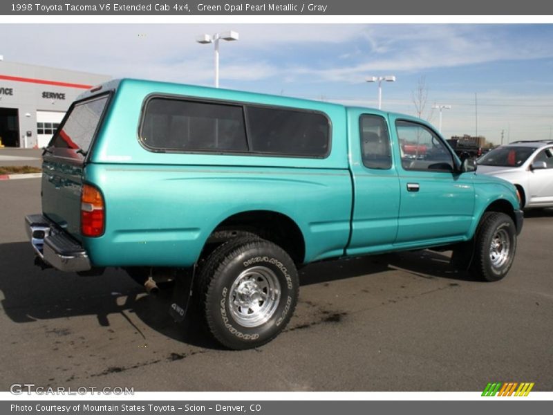Green Opal Pearl Metallic / Gray 1998 Toyota Tacoma V6 Extended Cab 4x4